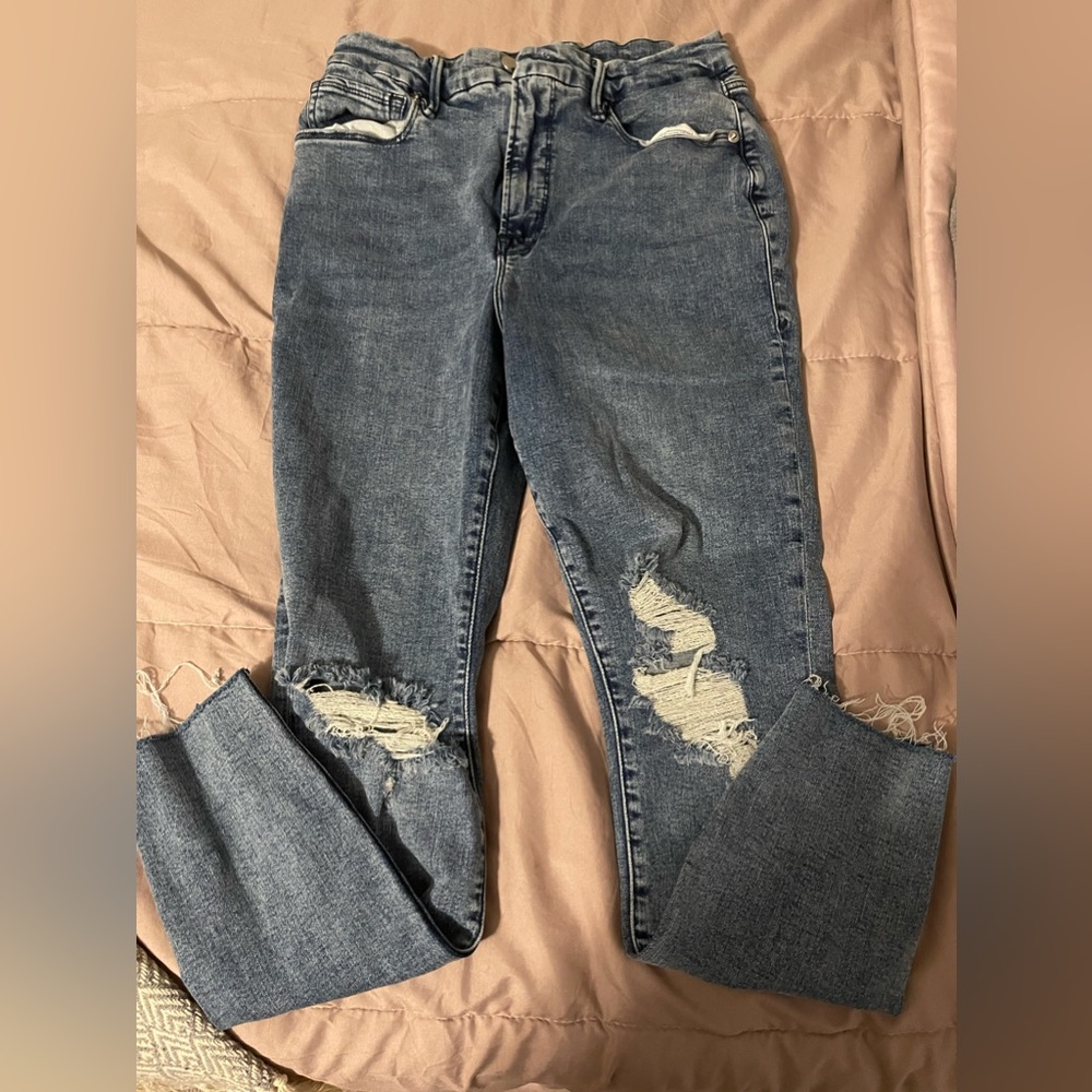 Good American Distressed Jeans Size 10/30